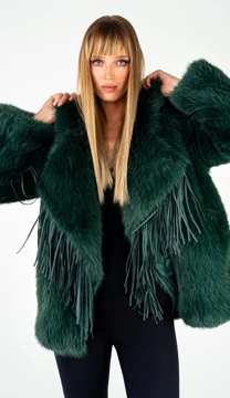 Immagine di Finta pelliccia oversized verde